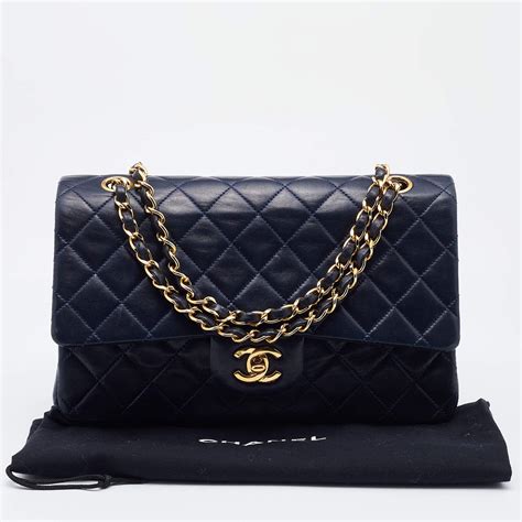 chanel blue purses|Chanel blue quilted handbag.